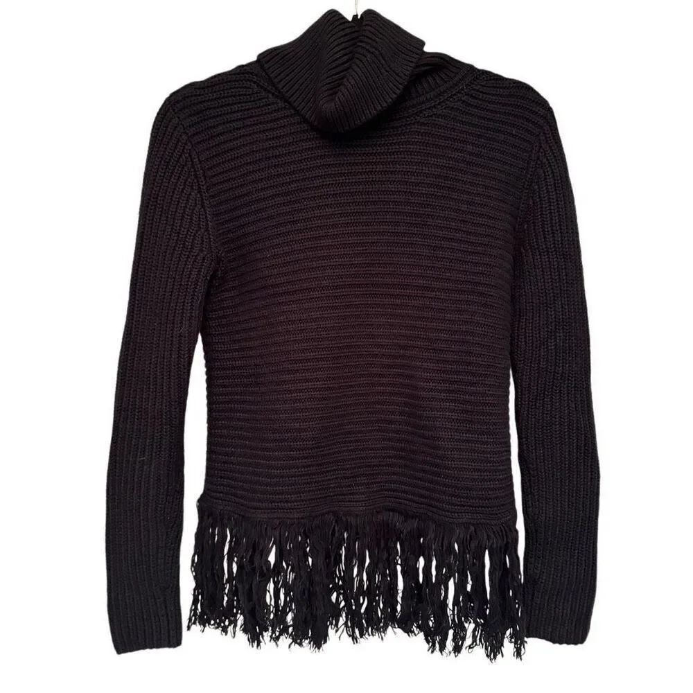 Michael Kors black fringe sweater- size s